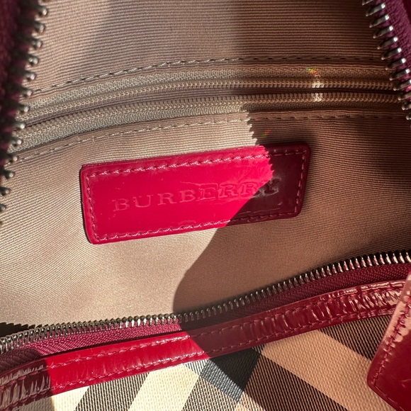 Burberry - Patent Nova Check Chester Bowling Bag Raspberry Sorbet - Picture 3 of 10